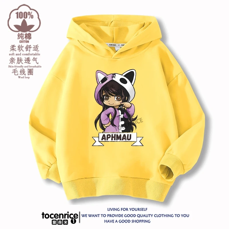 New Game Aphmau Print Hoodie Kids Hooded Sweatshirts Cartoon Anime Hoodies Spring Fall Children Clothing Harajuku Pullvers Tops