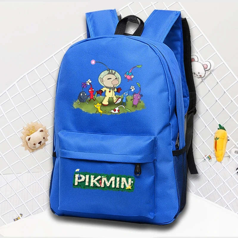 Pikmin Backpacks Boys Girls Bookbag Students School Bags Cartoon Kids Rucksack Laptop Rucksack Shoulder Bag Large Capacity