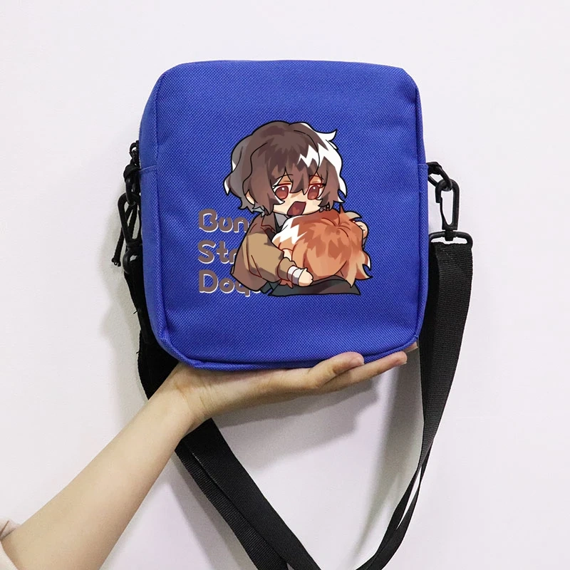 Anime Stray Dogs Printing School Bag Peripheral Oblique Bag Small Square Bag One Shoulder Oblique Backpack for Boy and Girls