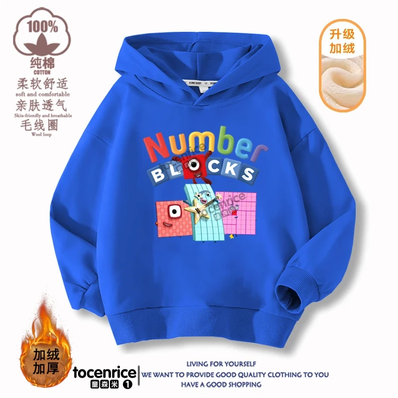 Numberblocks Hoodies Children Pullover Tops Autumn Long Sleeve Sweatshirt Boys Girls Hoody Streetwear Kids Clothes Sudadera