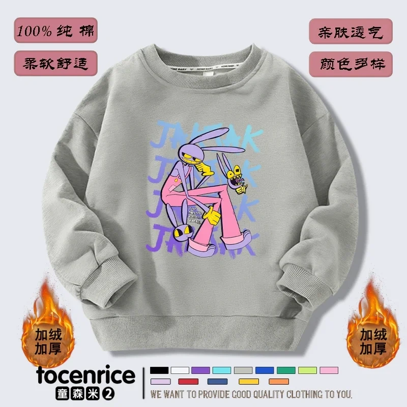 The Amazing Digital Circus  Jax print Sweater Girl Boy Sweatshirts Children Kid Cartoon Hoodies Kid Pullover Cotton Clothes