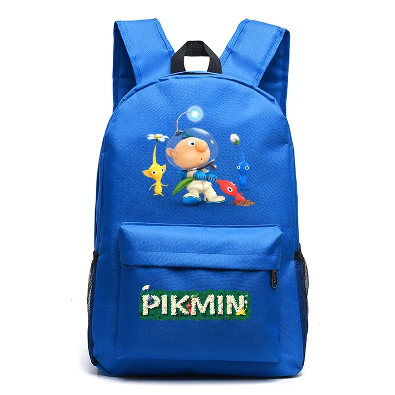 Kawaii  Pikmin 4 Schoolbag Student Daily Backpack Boys Girls Cartoon Rucksack Kids Bookbag Back To School Gift Travel Daypack