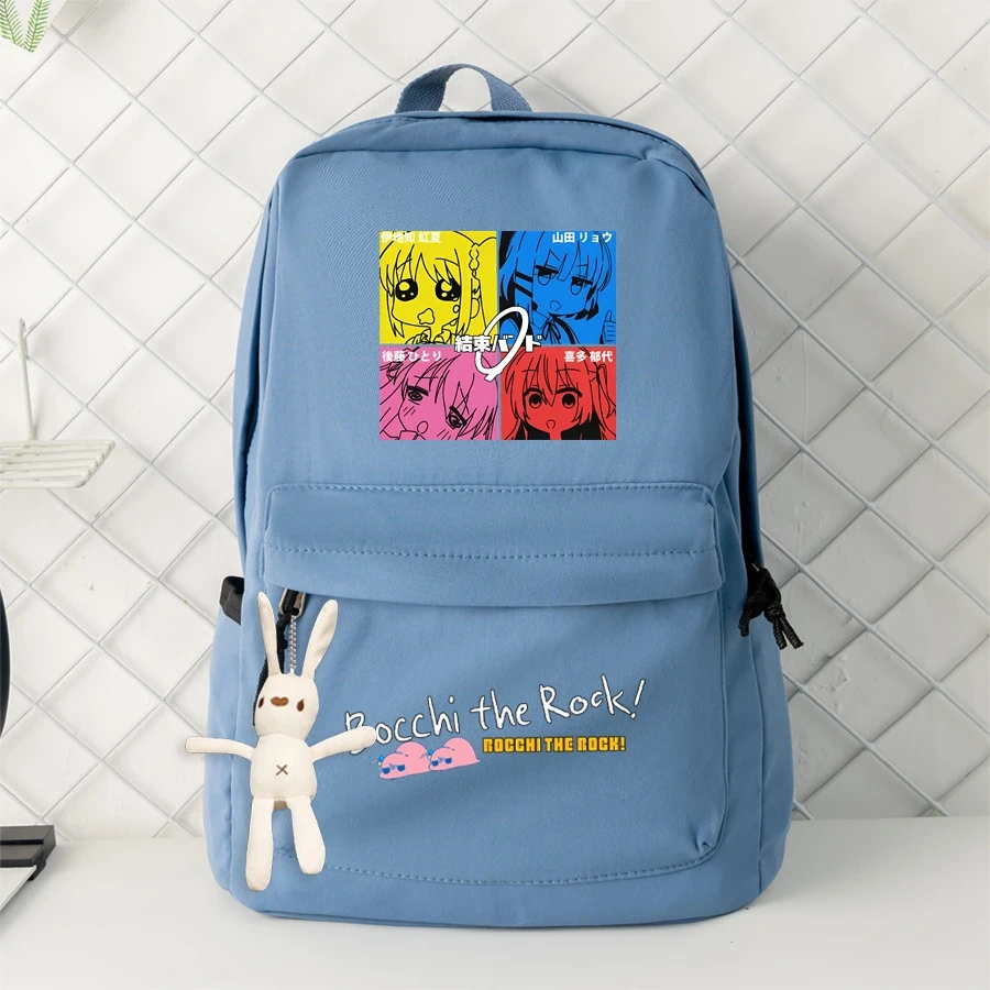 Bocchi The Rock Anime Backpacks Bags for Teenager Hiking Zip Portable Trekking Bags Grocery Fashion Large Capacity School Bags