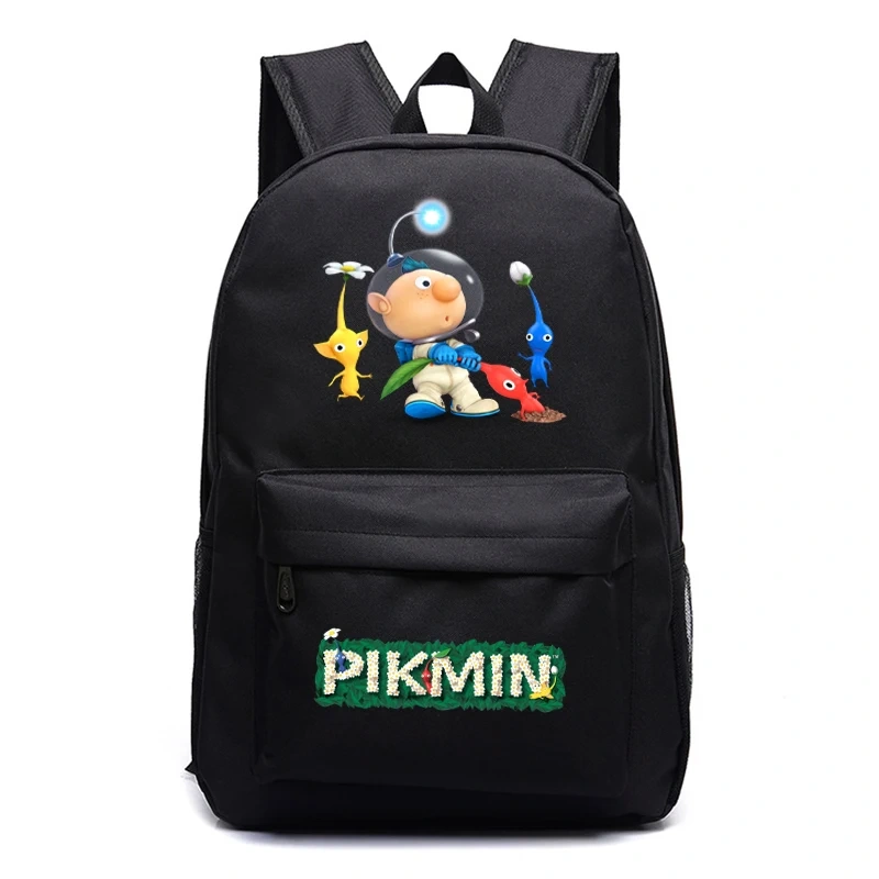 Kawaii  Pikmin 4 Schoolbag Student Daily Backpack Boys Girls Cartoon Rucksack Kids Bookbag Back To School Gift Travel Daypack