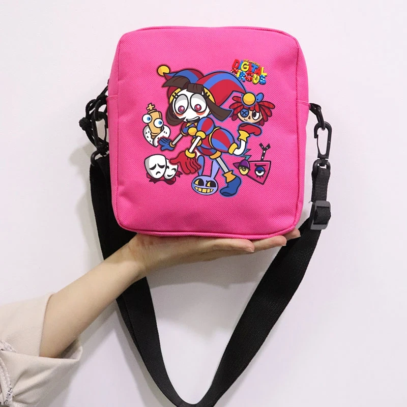 The Amazing Digital Circus School Bag Peripheral Oblique Bag Small Square Bag One Shoulder Oblique Backpack for Boy and Girls