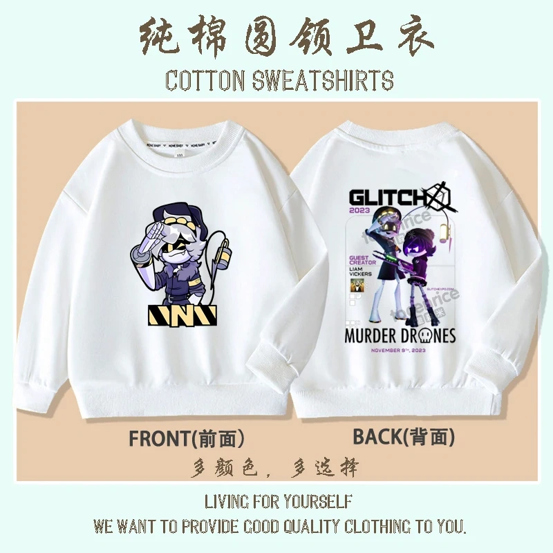 Cartoon Murder Drones Moxxie Hoodies Kids Cartoon Sweatshirts Tops Casual Boys Girls Pullovers Long Sleeve Children Sportwear