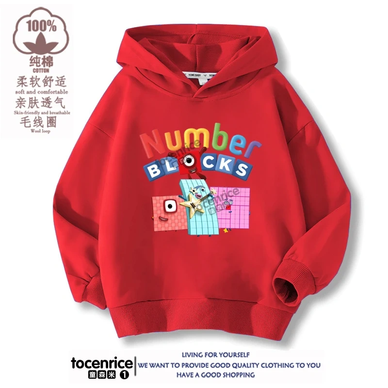 Numberblocks Hoodies Children Pullover Tops Autumn Long Sleeve Sweatshirt Boys Girls Hoody Streetwear Kids Clothes Sudadera