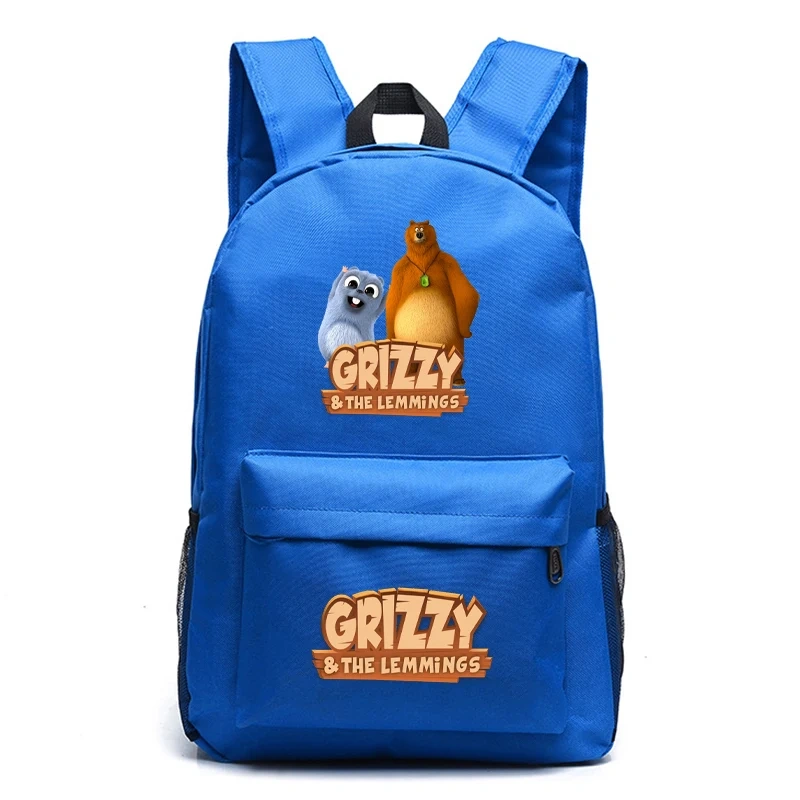 Sunlight Grizzly Bear Kindergarten Backpack Grizzy And The Lemmings School Bag Children Cartoon Rucksack Kids Bookbag gifts