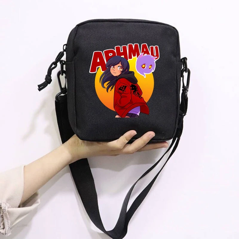 Cartoon Cute Aphmau School Bag Peripheral Oblique Bag Small Square Bag One Shoulder Oblique Backpack for Boy and Girls