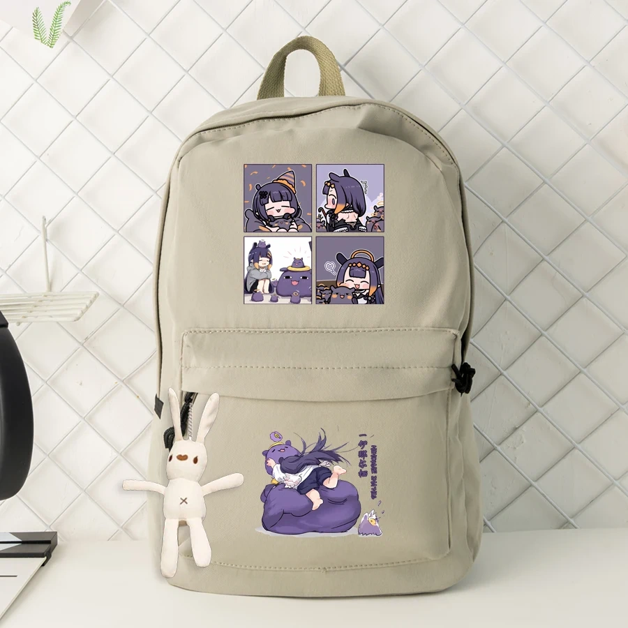 Vtuber Anchor Ninomae Ina'nis Anime Cartoon Schoolbag Backpack Nylon Shoulder Bags