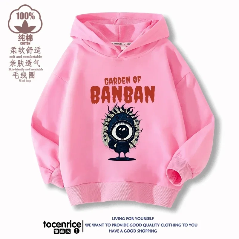 Game Garden of Banban Hoodie Kid Velvet Hooded Coat Girls Clothes Teenager Boys Full Sleeve Sweater Children Pullover Sweatshirt