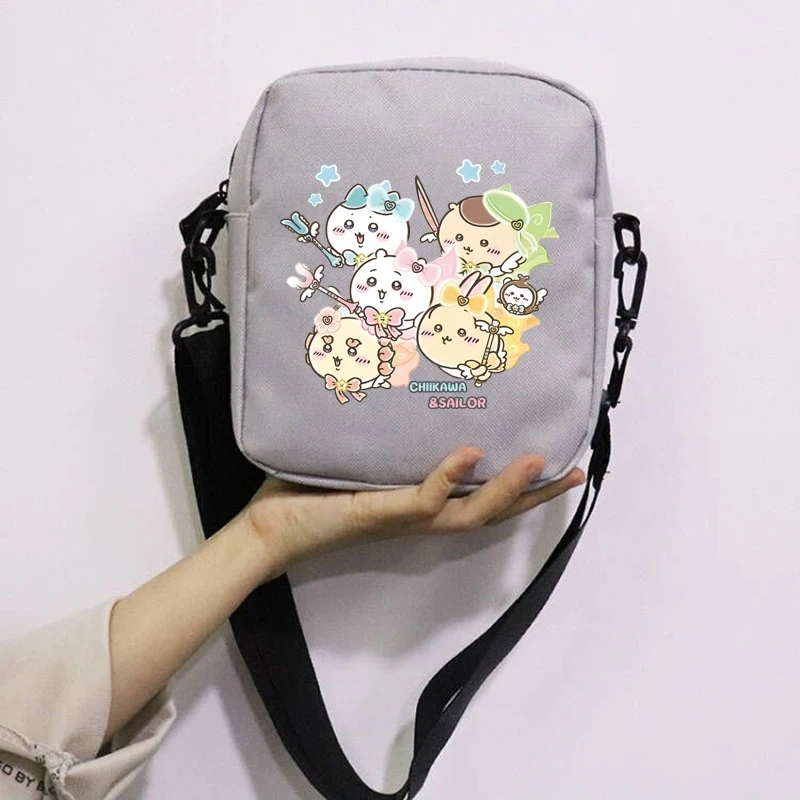 Cartoon Cute Chiikawa School Bag Peripheral Oblique Bag Small Square Bag One Shoulder Oblique Backpack for Boy and Girls