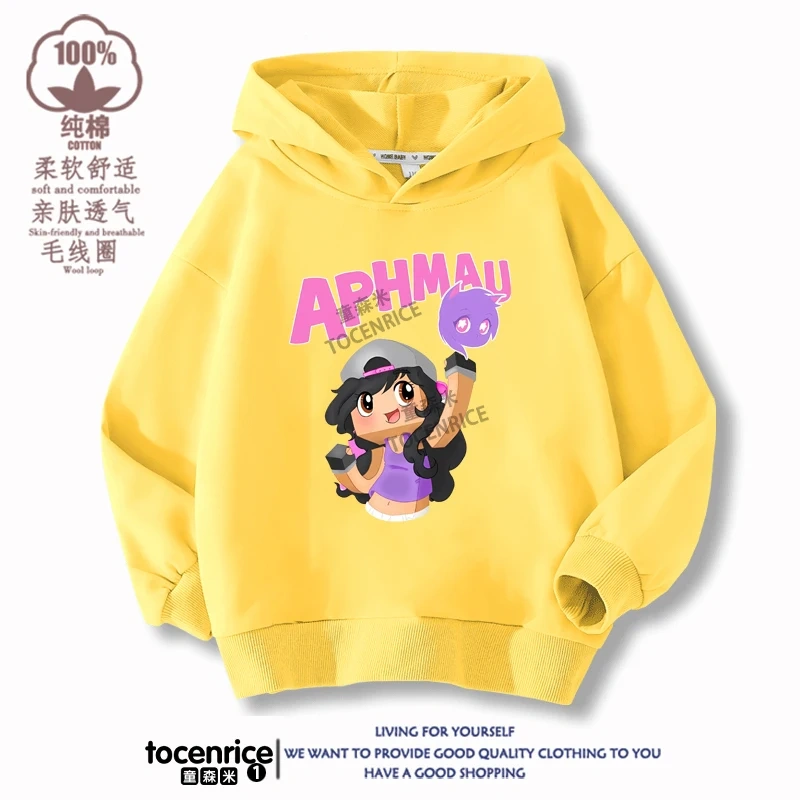 New Cartoon Aphmau Hoodies for Boys Girls Teenager Streetwear Children 2D Print Hoodie Sweatshirts Kids Pullover Tops Sudaderas
