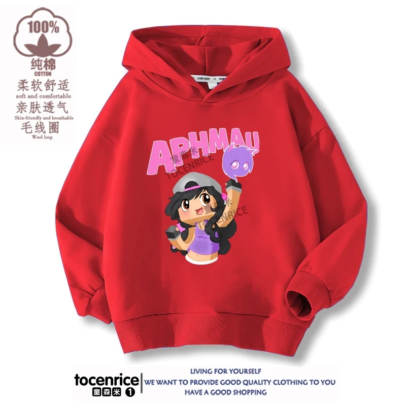New Cartoon Aphmau Hoodies for Boys Girls Teenager Streetwear Children 2D Print Hoodie Sweatshirts Kids Pullover Tops Sudaderas