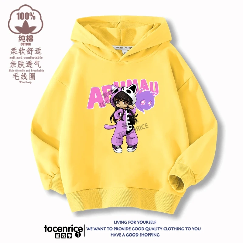 New Game Aphmau Print Hoodie Kids Hooded Sweatshirts Cartoon Anime Hoodies Spring Fall Children Clothing Harajuku Pullvers Tops