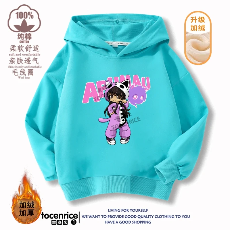 New Game Aphmau Print Hoodie Kids Hooded Sweatshirts Cartoon Anime Hoodies Spring Fall Children Clothing Harajuku Pullvers Tops