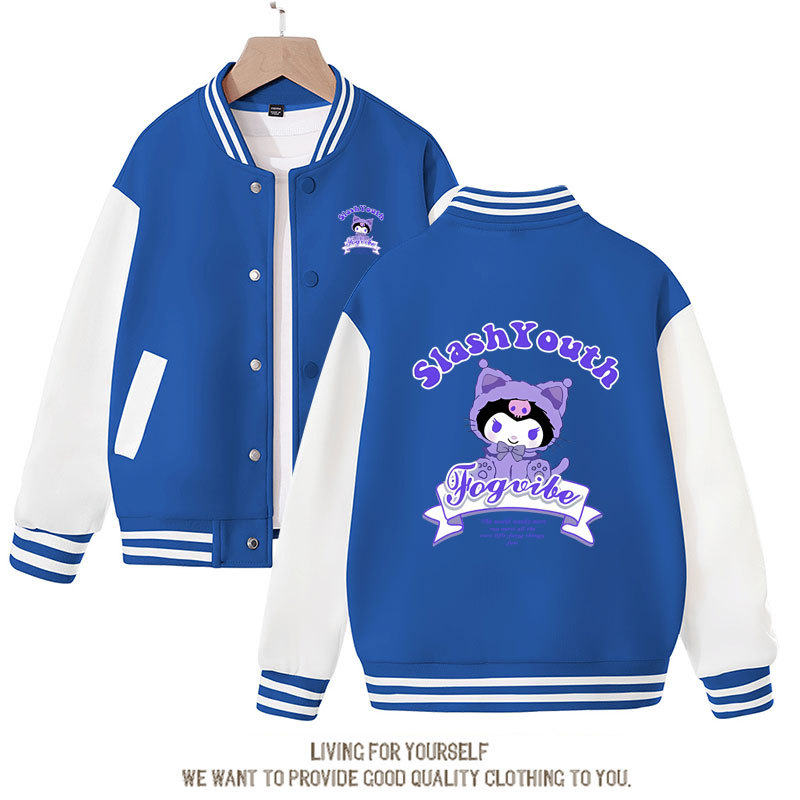 Sanrio Cotton Kid Kuromi Baseball Uniform Melody Cartoon Dopamine Dressing Jacket Cute Spring Autumn Casual Coat Anime Girl Gift