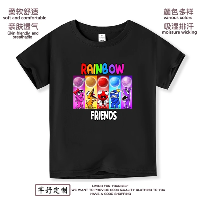 Anime Kuromi  Melody cartoon Summer Kids T-Shirt Kawaii Girls Tees Short Sleeve Boys Tops Casual Children Clothes