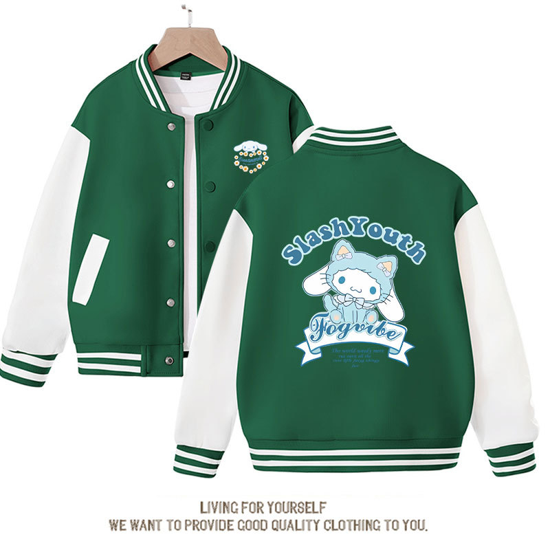 Sanrio Kawaii Anime Cinnamoroll Cute Cartoon Woman Jacket Spring Autumn Overcoat Jacket Loose Sports Children Baseball Uniforma