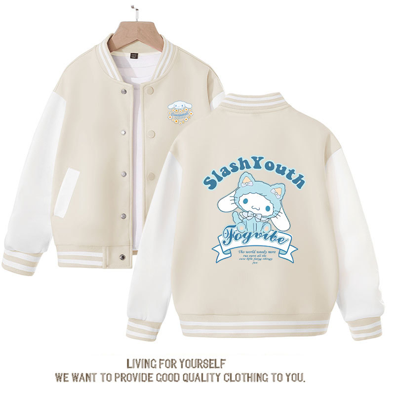Sanrio Kawaii Anime Cinnamoroll Cute Cartoon Woman Jacket Spring Autumn Overcoat Jacket Loose Sports Children Baseball Uniforma