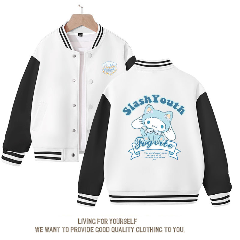 Sanrio Kawaii Anime Cinnamoroll Cute Cartoon Woman Jacket Spring Autumn Overcoat Jacket Loose Sports Children Baseball Uniforma