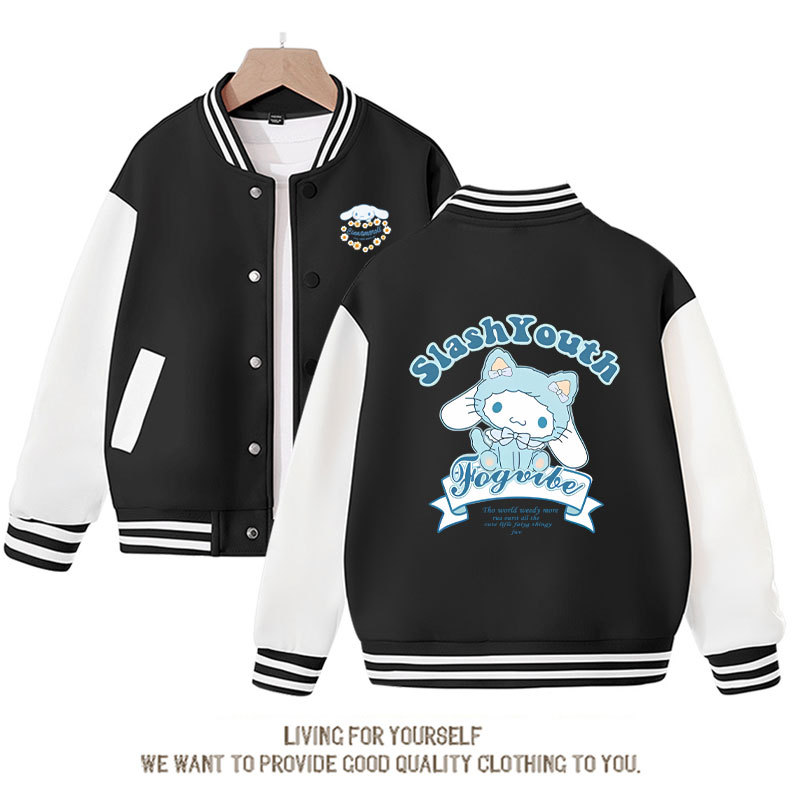 Sanrio Kawaii Anime Cinnamoroll Cute Cartoon Woman Jacket Spring Autumn Overcoat Jacket Loose Sports Children Baseball Uniforma