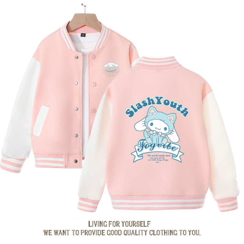 Sanrio Kawaii Anime Cinnamoroll Cute Cartoon Woman Jacket Spring Autumn Overcoat Jacket Loose Sports Children Baseball Uniforma