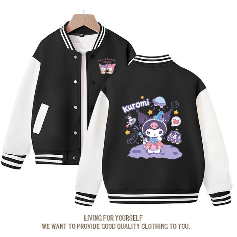 Sanrio Cinnamoroll Jacket Hello Kitty Kuromi Overcoat Woman Jacket Autumn Spring Kids Loose Sports Baseball Uniform Clothes Gift