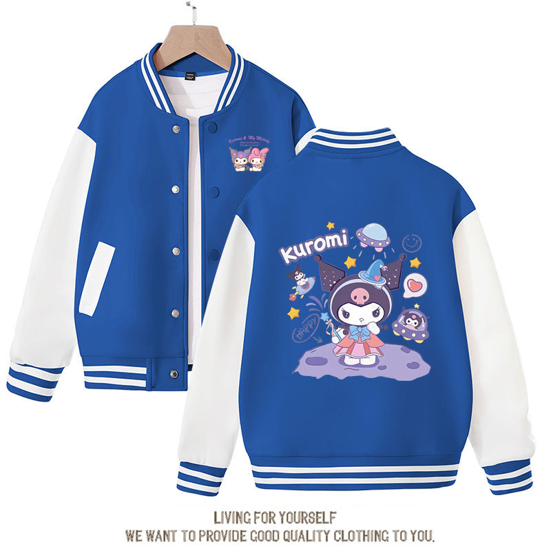 Sanrio Cinnamoroll Jacket Hello Kitty Kuromi Overcoat Woman Jacket Autumn Spring Kids Loose Sports Baseball Uniform Clothes Gift
