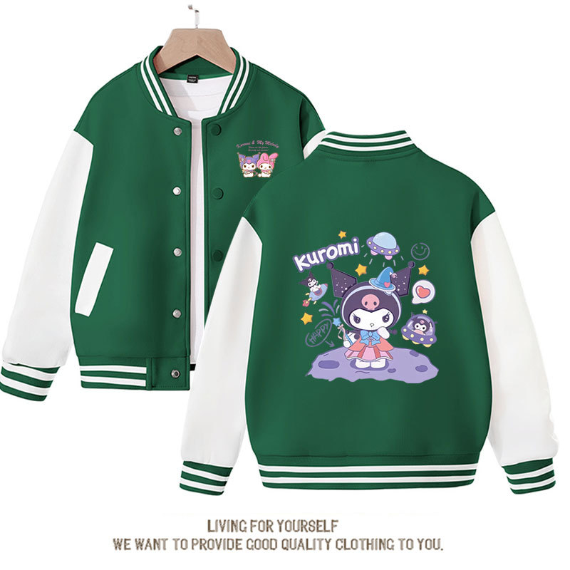 Sanrio Cinnamoroll Jacket Hello Kitty Kuromi Overcoat Woman Jacket Autumn Spring Kids Loose Sports Baseball Uniform Clothes Gift