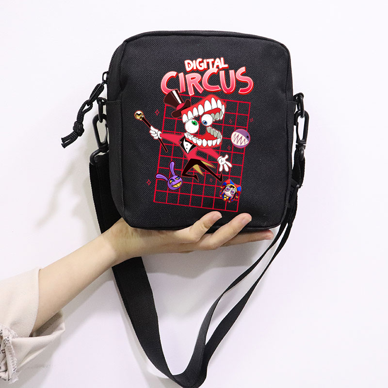 The Amazing Digital Circus School Bag Peripheral Oblique Bag Small Square Bag One Shoulder Oblique Backpack for Boy and Girls