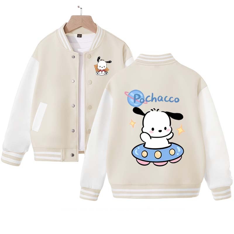 2023  Kawaii Sanrio Cinnamoroll My Melody Pochacco Baseball Jacket Cartoon Anime Girl Loose Baseball Uniform Spring Autumn Sport Coat