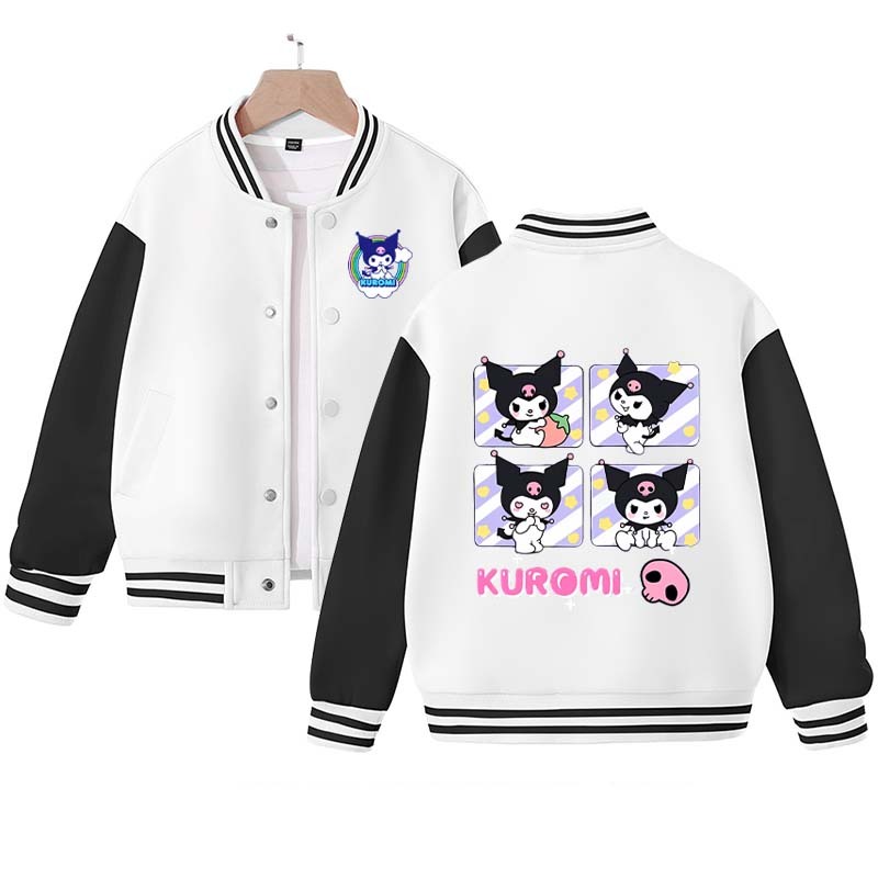 2023 New Kuromi Baseball Jersey Kawaii Sanrio Mymelody Cinnamoroll Autumn Student Cartoon Sports Coat Cute Girl Jacket Birthday Gift