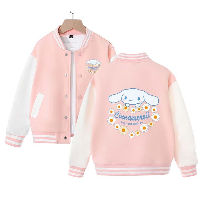 Sanrios Kawaii Anime Cinnamoroll Cute Cartoon Woman Jacket Spring Autumn New Loose Sports Baseball Uniform Birthday Gift