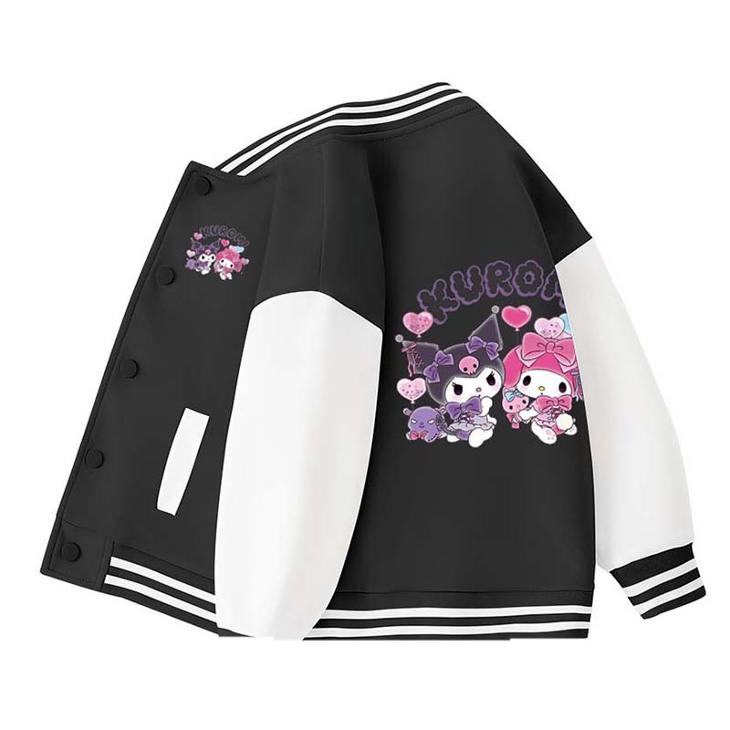 Sanrio Cotton Kid Kuromi Baseball Uniform Melody Cartoon Dopamine Dressing Jacket Cute Spring Autumn Casual Coat Anime Girl Gift