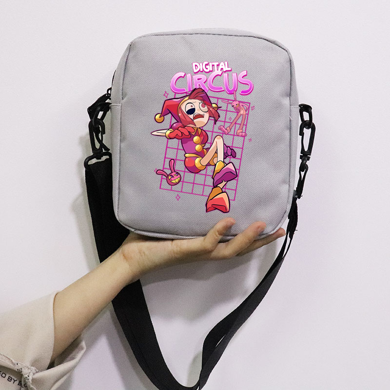 The Amazing Digital Circus School Bag Peripheral Oblique Bag Small Square Bag One Shoulder Oblique Backpack for Boy and Girls