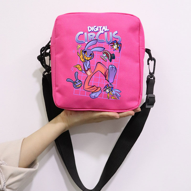 The Amazing Digital Circus School Bag Peripheral Oblique Bag Small Square Bag One Shoulder Oblique Backpack for Boy and Girls