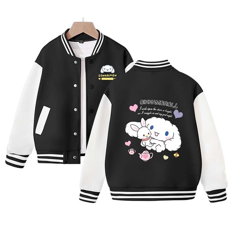 Sanrios Kawaii Anime Cinnamoroll Cute Cartoon Woman Jacket Spring Autumn New Loose Sports Baseball Uniform Birthday Gift