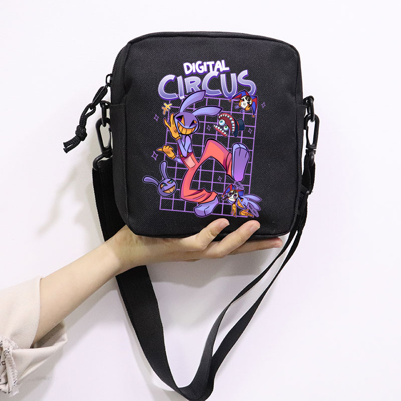The Amazing Digital Circus School Bag Peripheral Oblique Bag Small Square Bag One Shoulder Oblique Backpack for Boy and Girls
