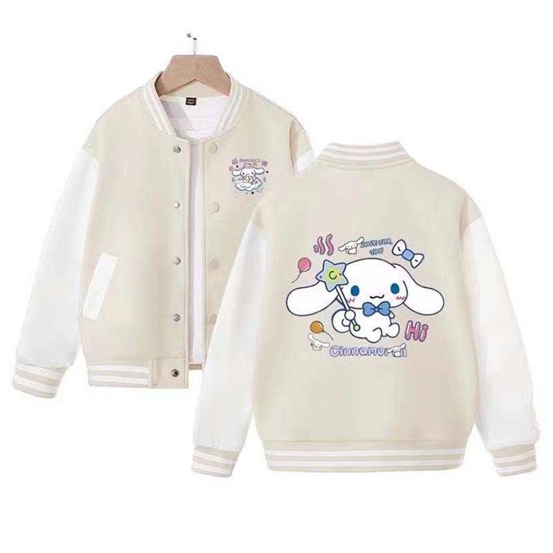 Sanrios Kawaii Anime Cinnamoroll Cute Cartoon Woman Jacket Spring Autumn New Loose Sports Baseball Uniform Birthday Gift