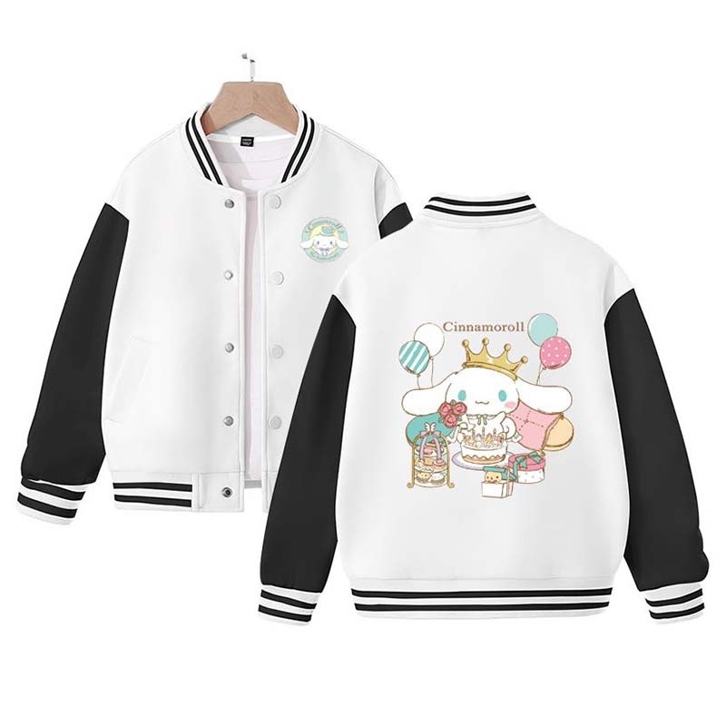 Sanrios Kawaii Anime Pochacco Cute Cartoon Spring and Autumn New Baseball Uniform Kids Tops Casual Coat Jacket Birthday Gift