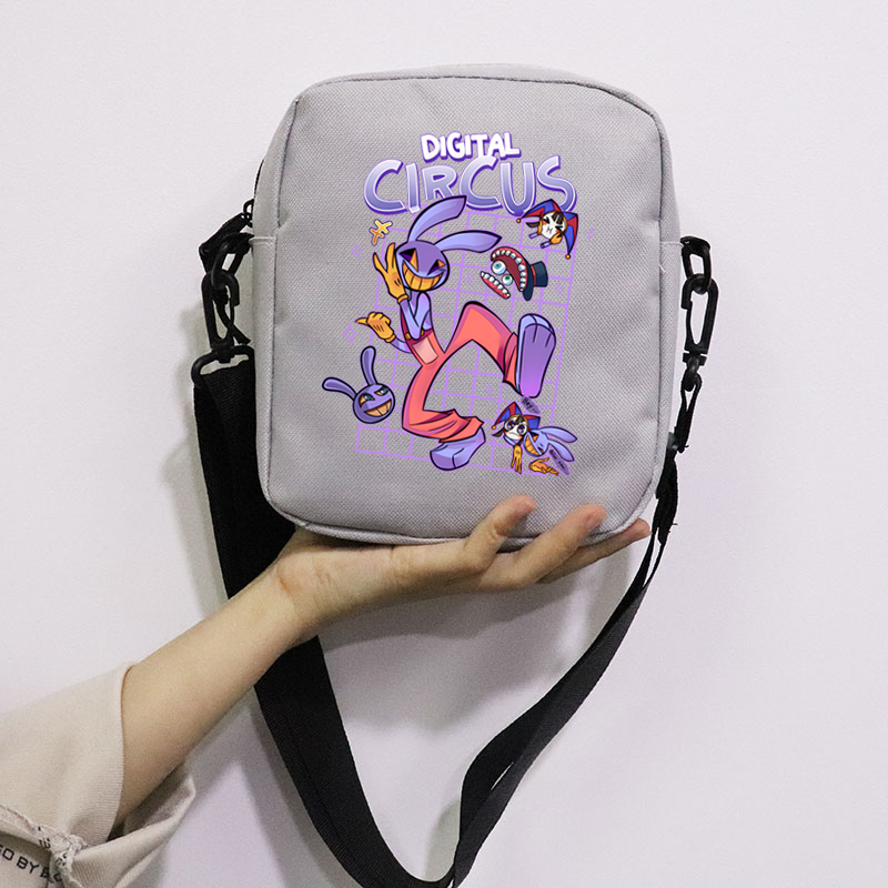 The Amazing Digital Circus School Bag Peripheral Oblique Bag Small Square Bag One Shoulder Oblique Backpack for Boy and Girls