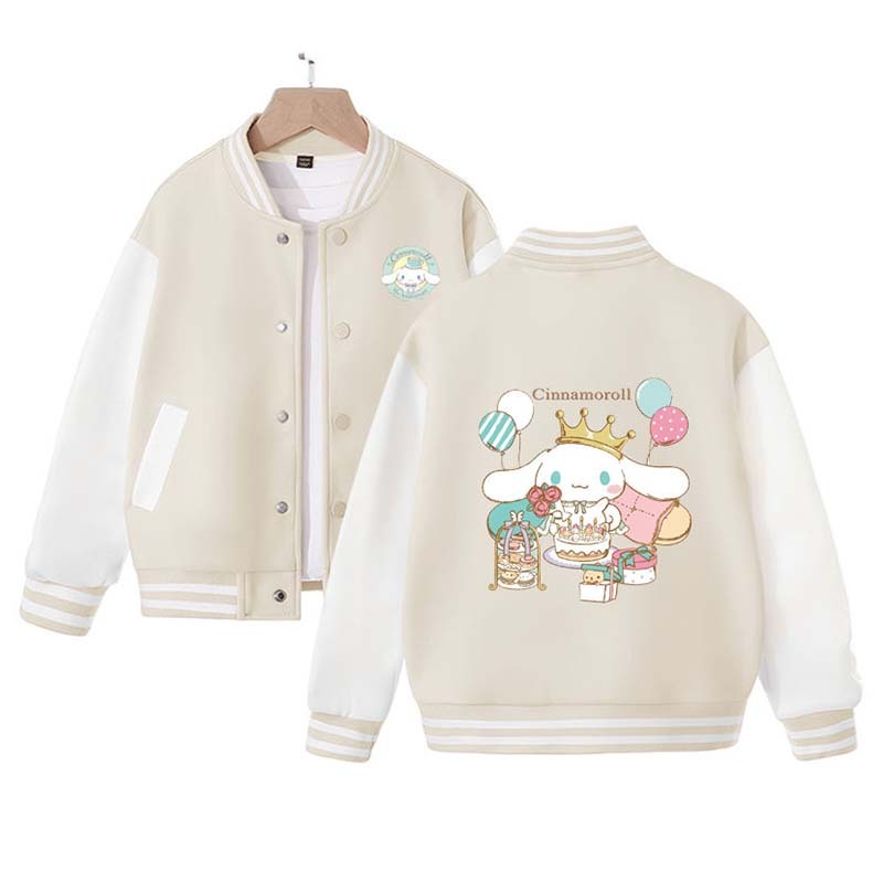 Sanrios Kawaii Anime Pochacco Cute Cartoon Spring and Autumn New Baseball Uniform Kids Tops Casual Coat Jacket Birthday Gift