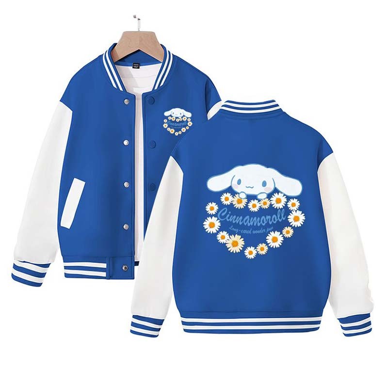 Sanrios Kawaii Anime Cinnamoroll Cute Cartoon Woman Jacket Spring Autumn New Loose Sports Baseball Uniform Birthday Gift