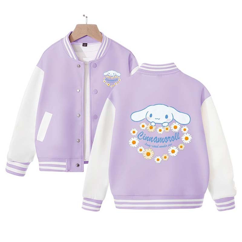 Sanrios Kawaii Anime Cinnamoroll Cute Cartoon Woman Jacket Spring Autumn New Loose Sports Baseball Uniform Birthday Gift