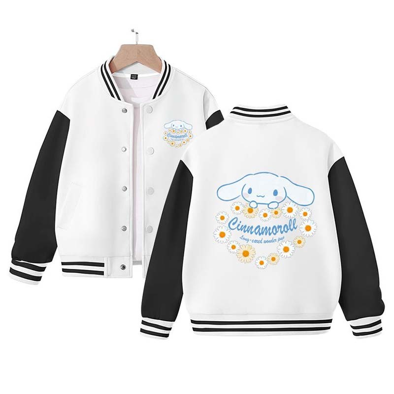 Sanrios Kawaii Anime Cinnamoroll Cute Cartoon Woman Jacket Spring Autumn New Loose Sports Baseball Uniform Birthday Gift