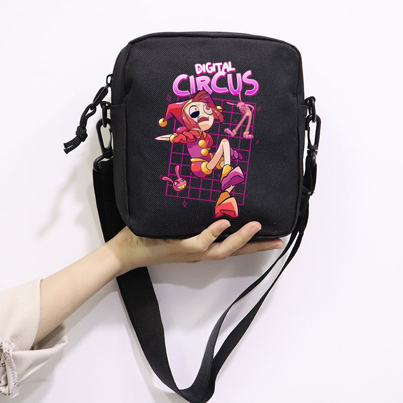 The Amazing Digital Circus School Bag Peripheral Oblique Bag Small Square Bag One Shoulder Oblique Backpack for Boy and Girls