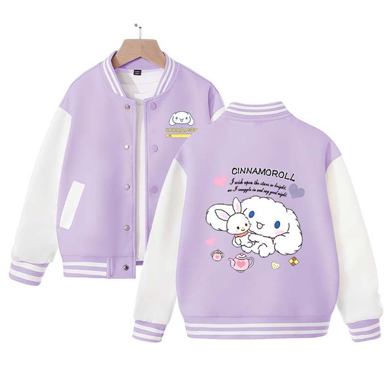 Sanrios Kawaii Anime Cinnamoroll Cute Cartoon Woman Jacket Spring Autumn New Loose Sports Baseball Uniform Birthday Gift