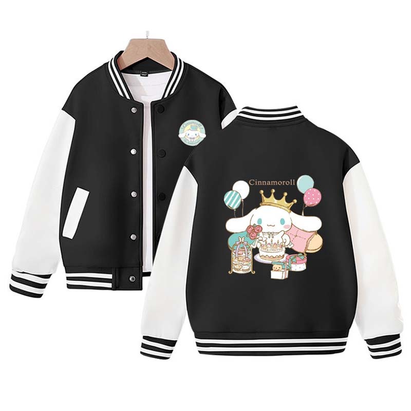 Sanrios Kawaii Anime Pochacco Cute Cartoon Spring and Autumn New Baseball Uniform Kids Tops Casual Coat Jacket Birthday Gift