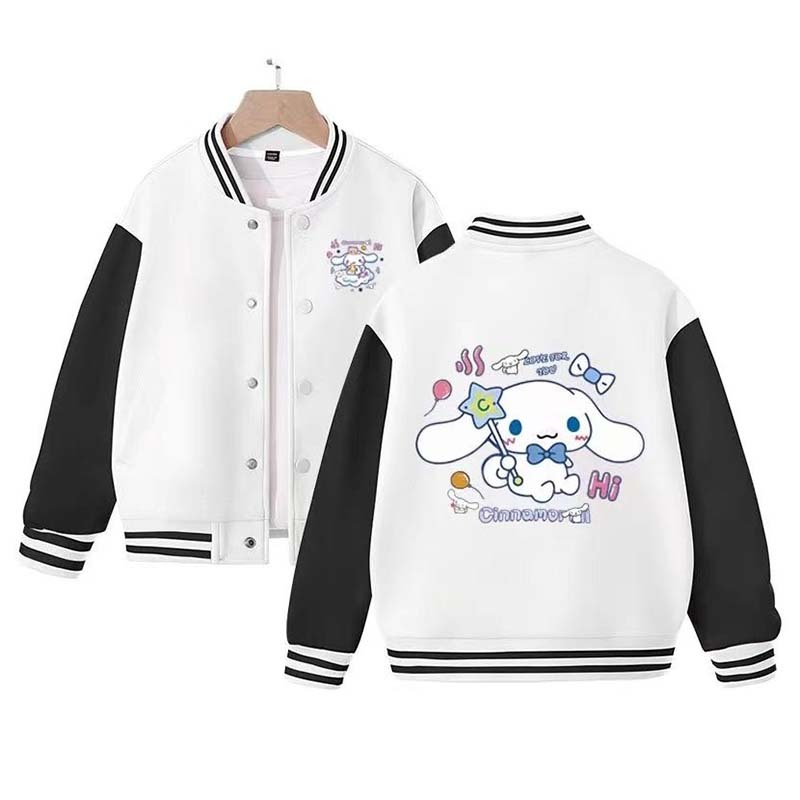 Sanrios Kawaii Anime Cinnamoroll Cute Cartoon Woman Jacket Spring Autumn New Loose Sports Baseball Uniform Birthday Gift